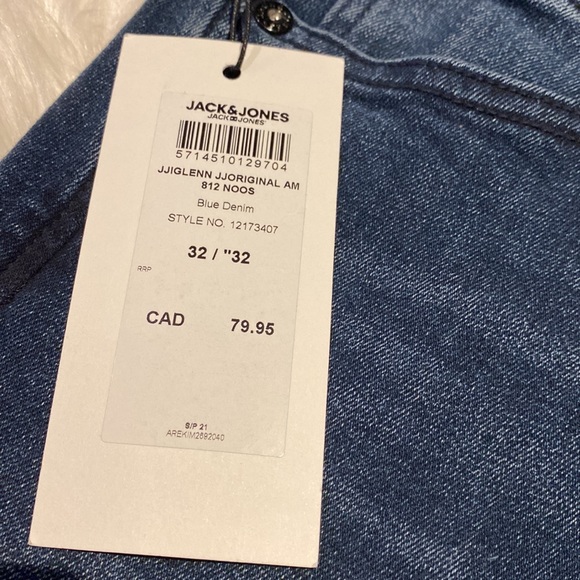 Jack & Jones Denim Men’s Blue Jeans Skinny Glenn Waist Size 32 Leg 32 NWT - Picture 5 of 9